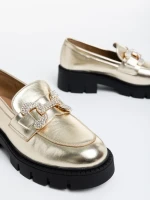 Дамски мокасини златисти от еко кожа Nanette
