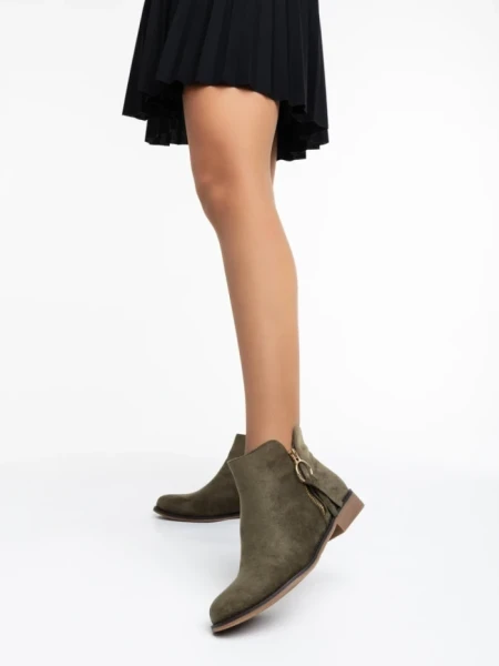 Дамски боти зелени от текстилен материал Sharyl