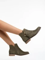 Дамски боти зелени от текстилен материал Sharyl
