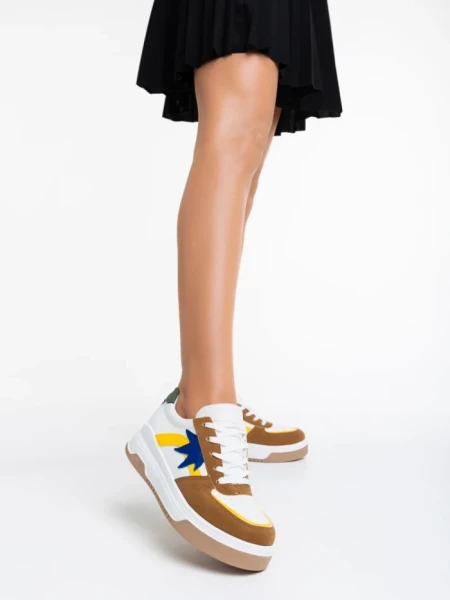 Дамски спортни обувки камел от еко кожа Anuja