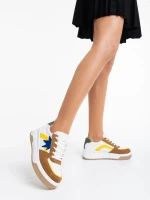 Дамски спортни обувки камел от еко кожа Anuja