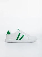 Дамски спортни обувки бели с зелено от еко кожа Virva