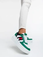 Дамски спортни обувки зелени от еко кожа Ayano