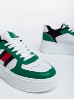 Дамски спортни обувки зелени от еко кожа Ayano