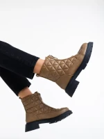 Дамски боти кафяви светло от еко кожа Katarina