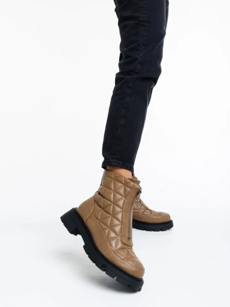 Дамски боти кафяви светло от еко кожа Katarina