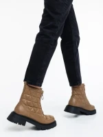 Дамски боти кафяви светло от еко кожа Katarina