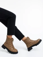 Дамски боти кафяви светло от еко кожа Katarina