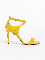 Дамски сандали жълти от текстилен материал Corinthia