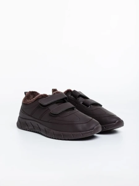 Мъжки спортни обувки кафяви от еко кожа Tristian