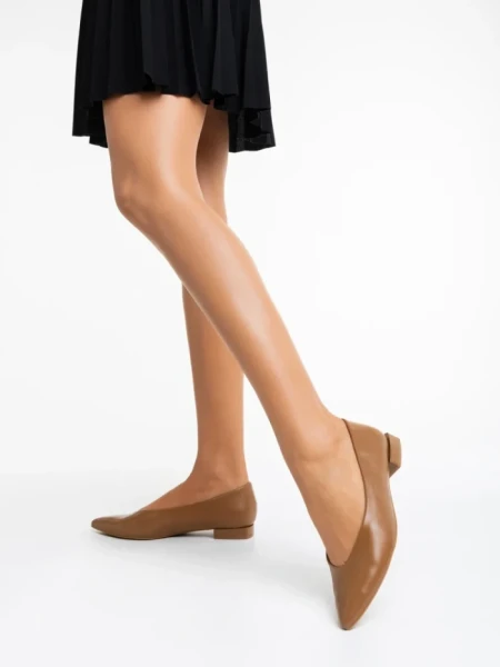 Дамски балерини камел от еко кожа Ilinka