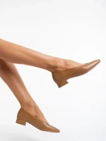 Дамски обувки камел с ток от еко кожа Parvina