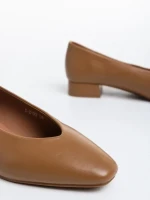 Дамски обувки камел с ток от еко кожа Parvina