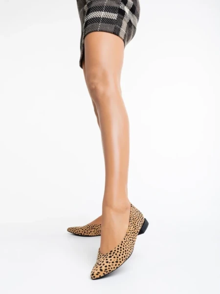 Дамски балерини леопард от текстилен материал Ilinka
