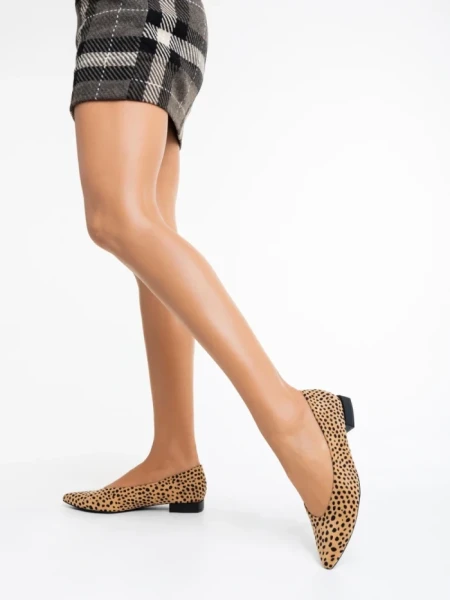 Дамски балерини леопард от текстилен материал Ilinka