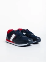 Мъжки спортни обувки сини от еко кожа и текстилен материал Casиo