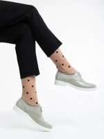 Всекидневни дамски обувки бежови от лачена естествена кожа Estebana