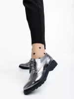 Всекидневни дамски обувки сребристи от естествена кожа Adabelle