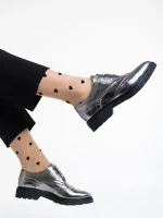 Всекидневни дамски обувки сребристи от естествена кожа Adabelle