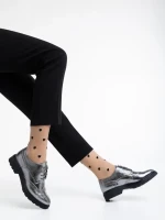 Всекидневни дамски обувки сребристи от естествена кожа Adabelle