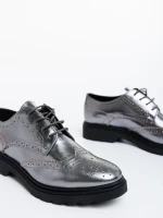 Всекидневни дамски обувки сребристи от естествена кожа Adabelle