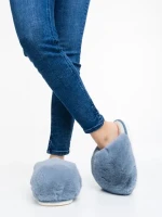 Дамски чехли сиви от синтетичен пух Donisha