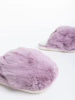Дамски чехли лилави от синтетичен пух Donisha