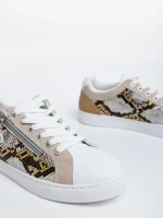 Дамски спортни обувки змийска кожа от еко кожа и текстилен материал Kevia