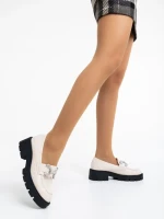 Дамски мокасини бежови светло от еко кожа Nanette