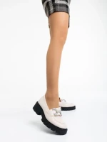 Дамски мокасини бежови светло от еко кожа Nanette