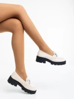 Дамски мокасини бежови светло от еко кожа Nanette