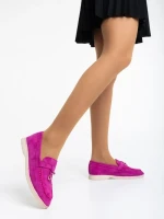 Дамски мокасини лилави от текстилен материал