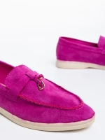 Дамски мокасини лилави от текстилен материал