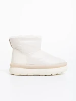 Дамски чизми бежови от еко кожа и текстилен материал Leola