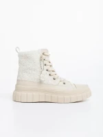 Дамски кецове бежови от текстилен материал Chyna