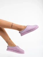 Дамски чехли лилави от текстилен материал Pranvera