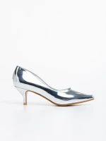 Дамски обувки сребристи от еко кожа лачена Isidora