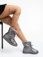 Дамски чизми сиви от текстилен материал Louella