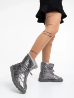 Дамски чизми сиви от текстилен материал Louella