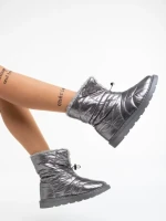 Дамски чизми сиви от текстилен материал Louella