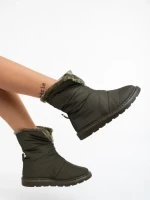 Дамски чизми зелени от текстилен материал Tayte