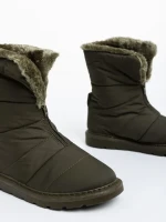 Дамски чизми зелени от текстилен материал Tayte