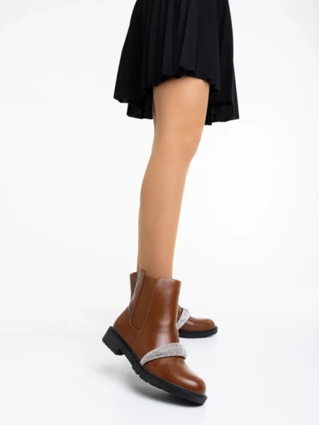 Дамски боти камел от еко кожа Sherisse