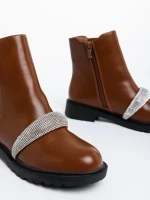 Дамски боти камел от еко кожа Sherisse