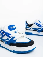 Дамски спортни обувки бели със синьо от еко кожа Cammie