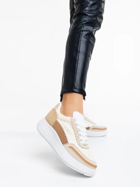 Дамски спортни обувки бежови от текстилен материал Jenessa