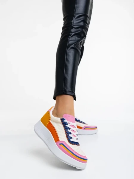 Дамски спортни обувки оранжеви от текстилен материал Jenessa