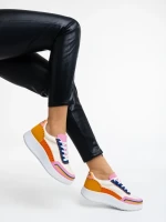 Дамски спортни обувки оранжеви от текстилен материал Jenessa