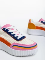 Дамски спортни обувки оранжеви от текстилен материал Jenessa