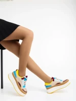 Дамски спортни обувки камел от текстилен материал Josalyn